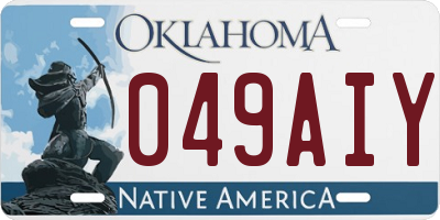 OK license plate 049AIY