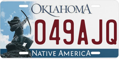 OK license plate 049AJQ