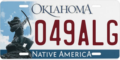 OK license plate 049ALG