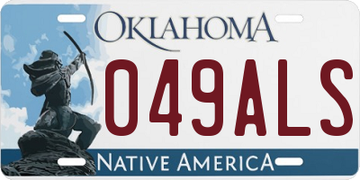 OK license plate 049ALS