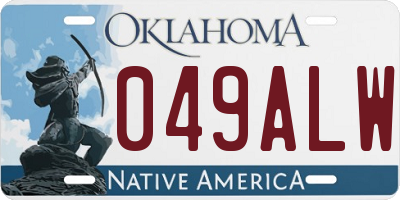 OK license plate 049ALW