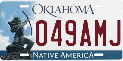 OK license plate 049AMJ