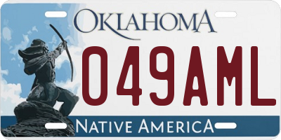 OK license plate 049AML