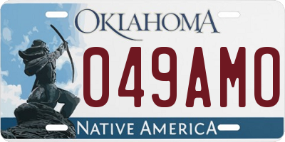 OK license plate 049AMO