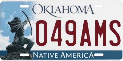OK license plate 049AMS