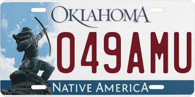 OK license plate 049AMU