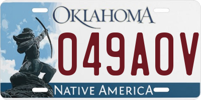 OK license plate 049AOV