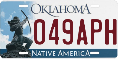 OK license plate 049APH