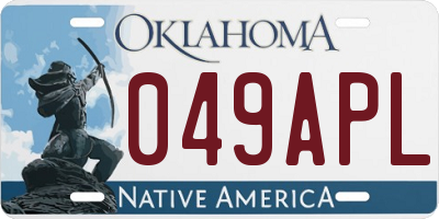 OK license plate 049APL