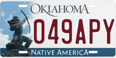 OK license plate 049APY