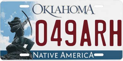 OK license plate 049ARH