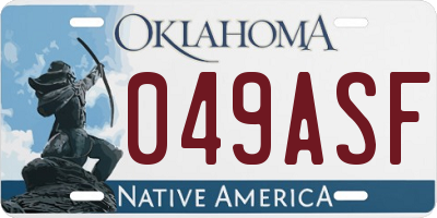OK license plate 049ASF
