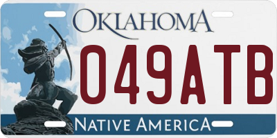OK license plate 049ATB