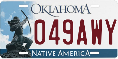 OK license plate 049AWY