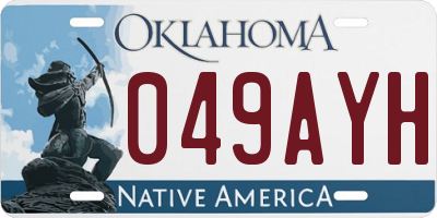 OK license plate 049AYH