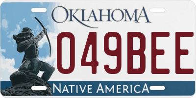 OK license plate 049BEE