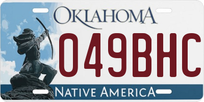 OK license plate 049BHC