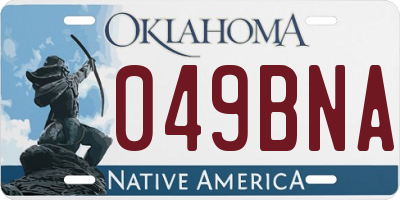 OK license plate 049BNA