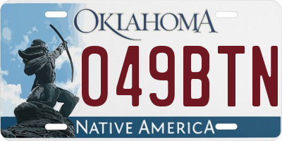 OK license plate 049BTN