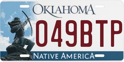 OK license plate 049BTP