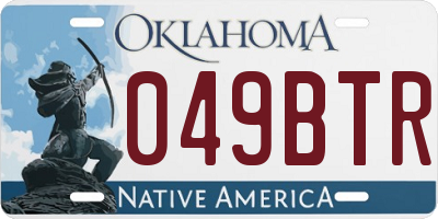 OK license plate 049BTR