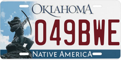 OK license plate 049BWE