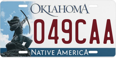 OK license plate 049CAA