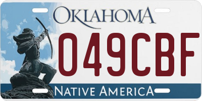 OK license plate 049CBF
