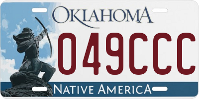 OK license plate 049CCC