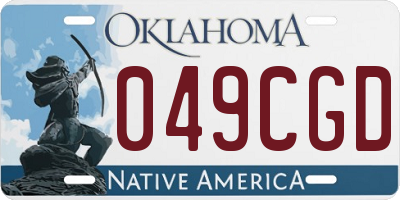 OK license plate 049CGD