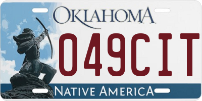 OK license plate 049CIT
