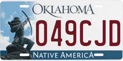 OK license plate 049CJD