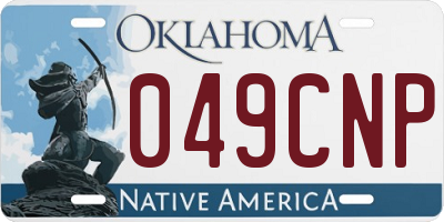 OK license plate 049CNP