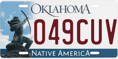 OK license plate 049CUV