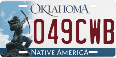 OK license plate 049CWB