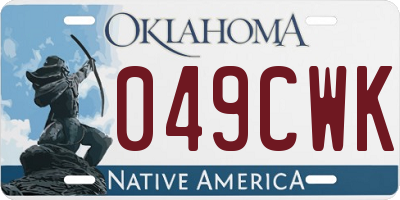 OK license plate 049CWK
