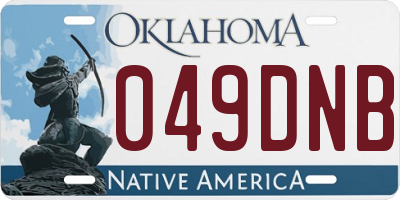OK license plate 049DNB