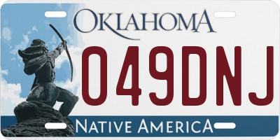 OK license plate 049DNJ