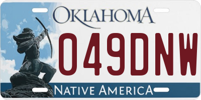 OK license plate 049DNW