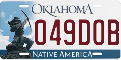 OK license plate 049DOB
