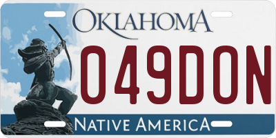 OK license plate 049DON