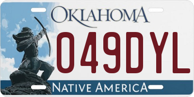 OK license plate 049DYL