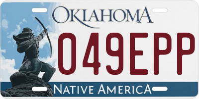 OK license plate 049EPP