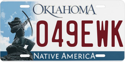 OK license plate 049EWK