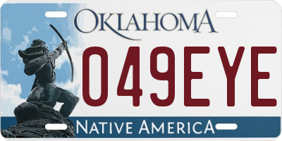 OK license plate 049EYE