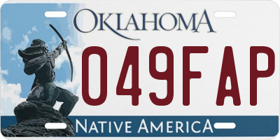 OK license plate 049FAP