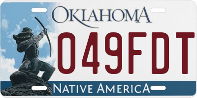 OK license plate 049FDT