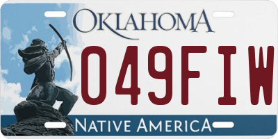 OK license plate 049FIW