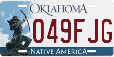 OK license plate 049FJG