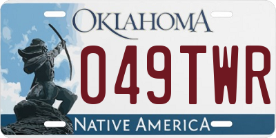 OK license plate 049TWR